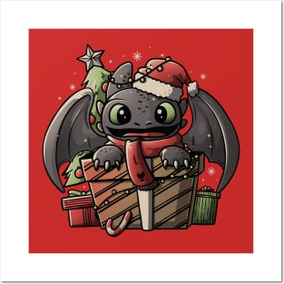 Dragon Gift Cute Funny Christmas - Light Posters and Art